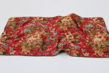 catalog photo of Summerton Chaps Ralph Lauren king size pillow sham, floral on red, brown tweed print cotton fabric 