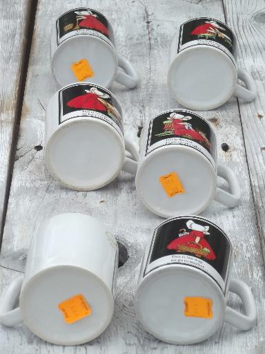 photo of Sunbonnet Sue chores Days of the Week coffee mugs set, vintage Japan  #6