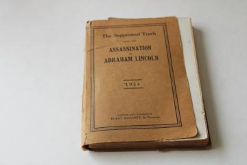 catalog photo of Suppressed Truth Death of Abraham Lincoln 1920s pulp paperback mystery Papacy conspiracy murder theories 