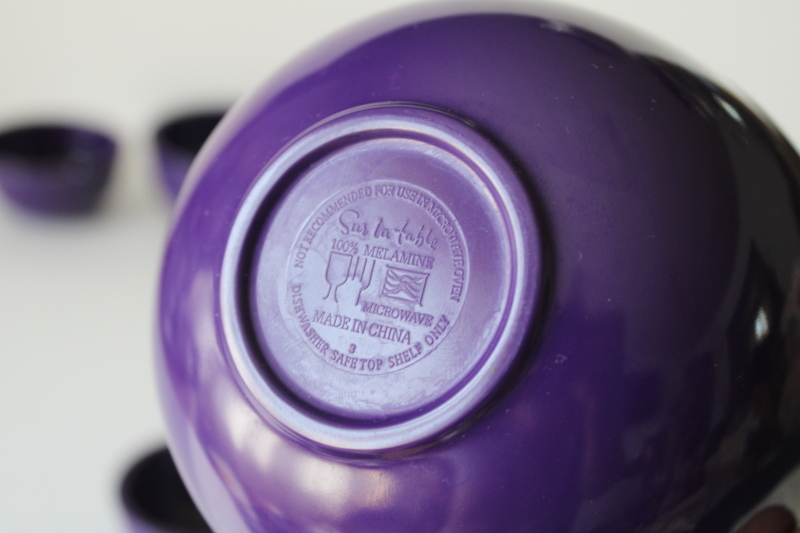 photo of Sur la Table PURPLE melamine measuring bowls, nesting set of mini bowls for kitchen prep #4