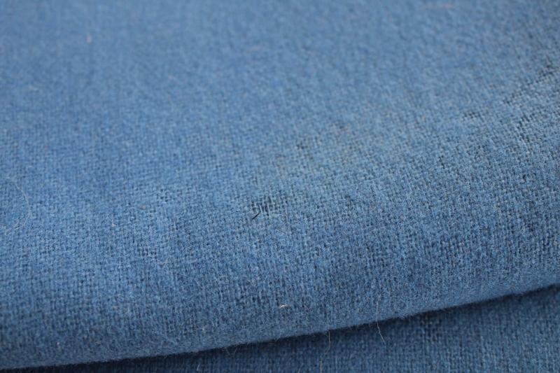 photo of Swedish blue wool fabric, vintage material for crafts sewing, rug making #2