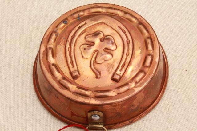 photo of Swedish copper mold w/ lucky clover & horseshoe, Nils Johan Sweden label #2