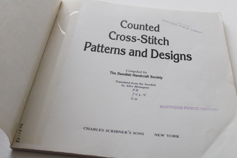photo of Swedish handcraft society counted cross stitch embroidery charted designs vintage book #2