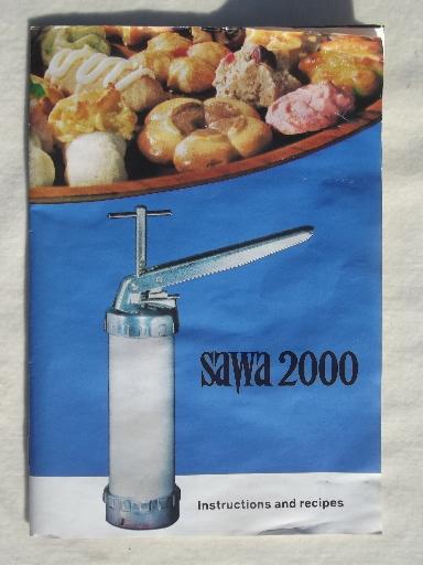 photo of Swedish spritz cookie press, Sawa 2000 cookie gun w/ instructions & recipe #6