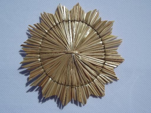 photo of Swedish woven wheat straw stars lot vintage Christmas tree ornaments decorations #3