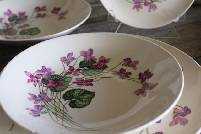 photo of Sweet Violets vintage American Limoges violet pattern china, set for 4 #4