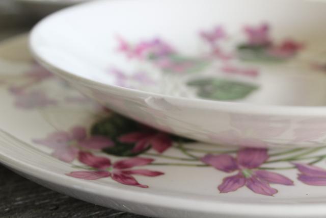 photo of Sweet Violets vintage American Limoges violet pattern china, set for 4 #6