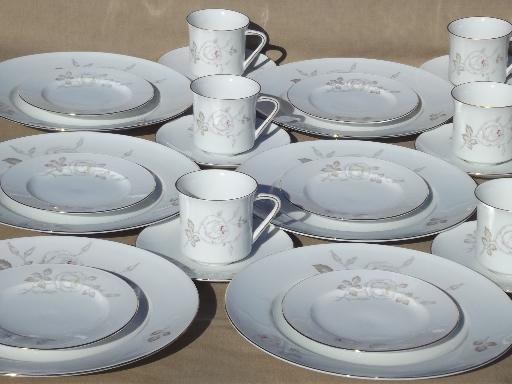 photo of Sweetheart Rose vintage Johann Haviland Bavaria china dinnerware set for 6 #1