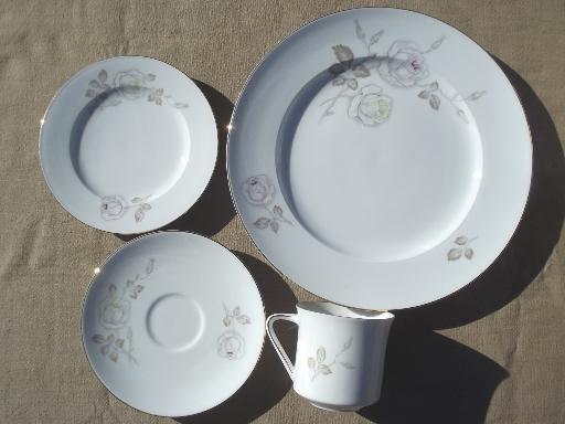 photo of Sweetheart Rose vintage Johann Haviland Bavaria china dinnerware set for 6 #3