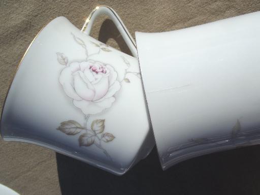 photo of Sweetheart Rose vintage Johann Haviland Bavaria china dinnerware set for 6 #7