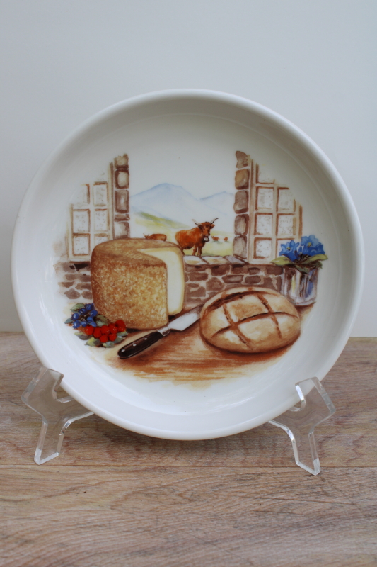 photo of Swiss Chalet china plate, brown cow & cheese Switzerland Atelier 2001 SA #1