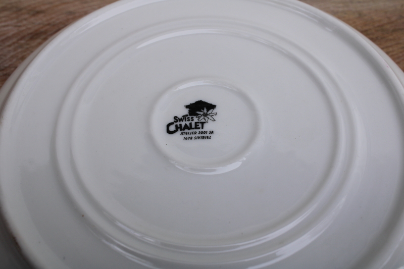 photo of Swiss Chalet china plate, brown cow & cheese Switzerland Atelier 2001 SA #4