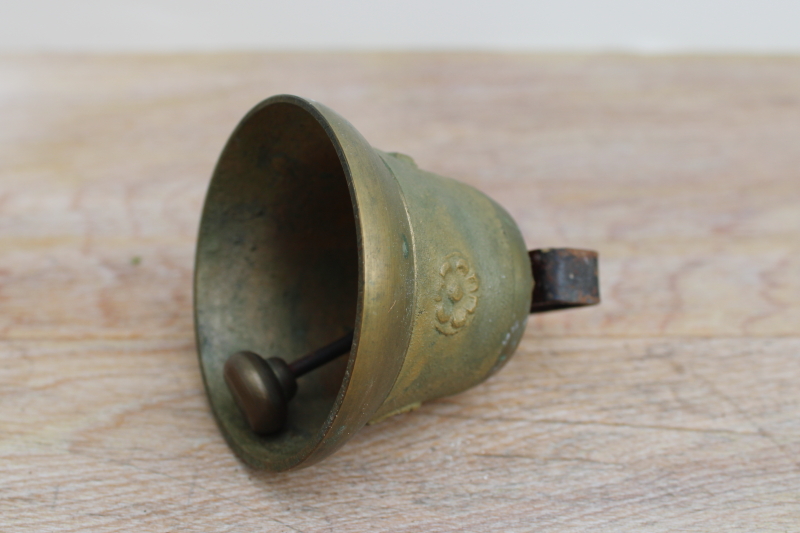 photo of Swiss Made vintage goat or cow bell, heavy solid brass bell souvenir of Switzerland #3