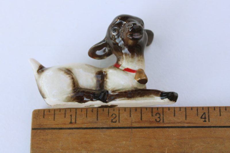 photo of Swiss goat kid brown goat vintage ceramic figurine Sonsco Japan label #2