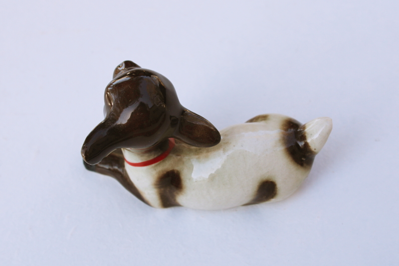 photo of Swiss goat kid brown goat vintage ceramic figurine Sonsco Japan label #4