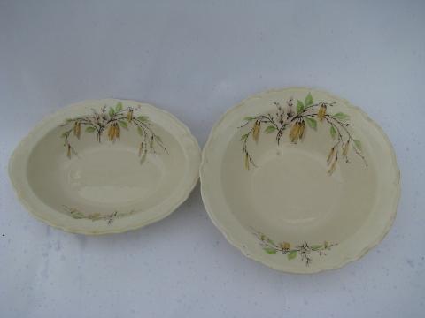 photo of Sylvan birch & pussy willows pattern, vintage Knowles china serving pieces #3