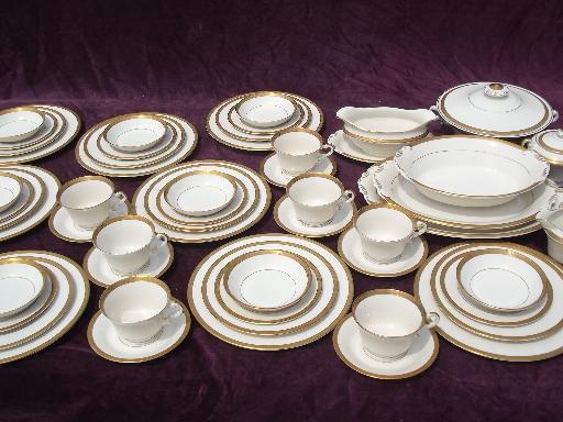 photo of Syracuse china Old Ivory gold encrusted bracelet pattern set for 8 #1