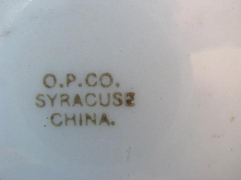 photo of Syracuse china pink floral, vintage Onondaga pottery serving bowl & soup tureen #6