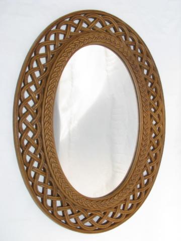 photo of Syroco - Homco retro plastic wicker mirrors, flowers, butterflies #4