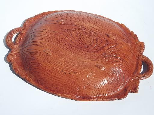 photo of Syroco Orna wood type composition autumn leaf grapes tray, vintage Multi Products #3