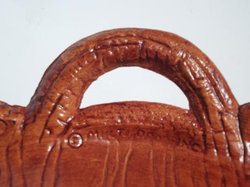 photo of Syroco Orna wood type composition autumn leaf grapes tray, vintage Multi Products #5
