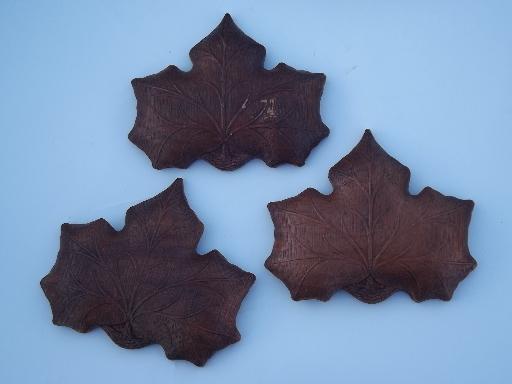 photo of Syroco Orna wood type composition leaf dishes and tray, vintage Multi Products #3