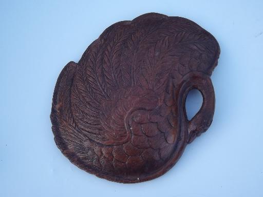 photo of Syroco Orna wood type composition leaf dishes and tray, vintage Multi Products #5