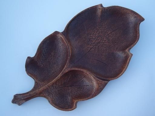 photo of Syroco Orna wood type composition leaf dishes and tray, vintage Multi Products #6