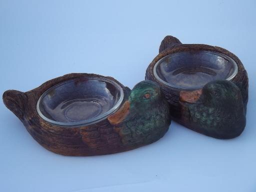 photo of Syroco Orna wood type composition mallard duck smoking set, vintage Multi Products #5