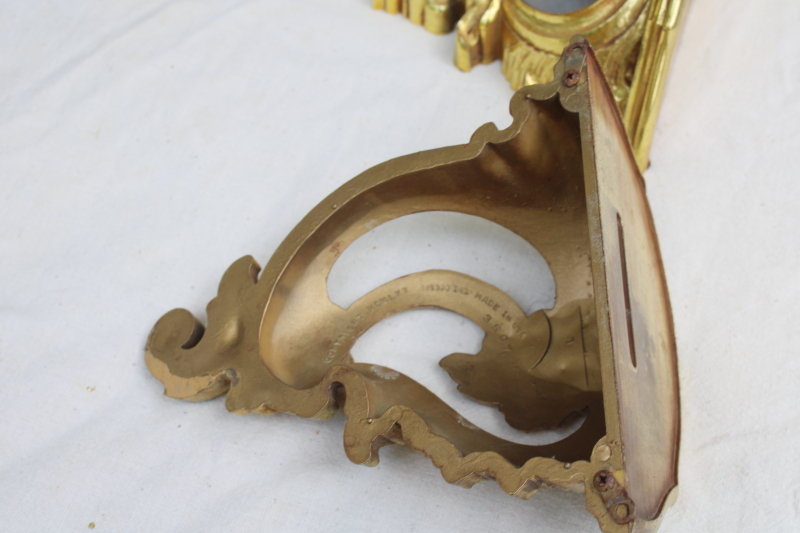photo of Syroco gold plastic wall bracket shelves pair, ornate rococo scrolls vintage french country style  #8