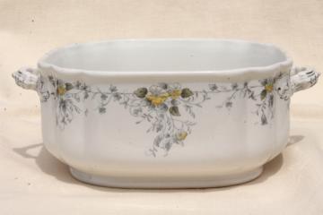 catalog photo of T & R Boote Waterloo Potteries antique English transferware square bowl w/ handles