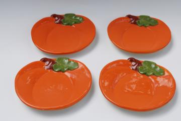 catalog photo of TAG small ceramic pumpkin dishes, appetizer plates for harvest season or Halloween 