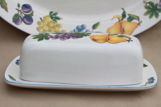 photo of Tabletops Unlimited Essence fruit pottery platter & covered butter dish #2