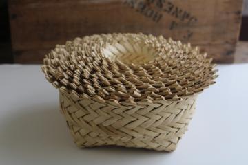 catalog photo of Tarahumara nesting baskets 12 pieces set, vintage Mexican traditional hand crafted sotol cactus baskets 