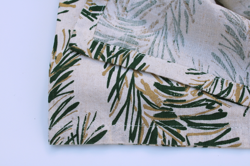 photo of Target Threshold rustic linen weave cotton tablecloth pine branches print, simple neutral winter holiday  #2