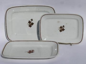 catalog photo of Tea Leaf copper luster antique vintage white ironstone china rectangular platters