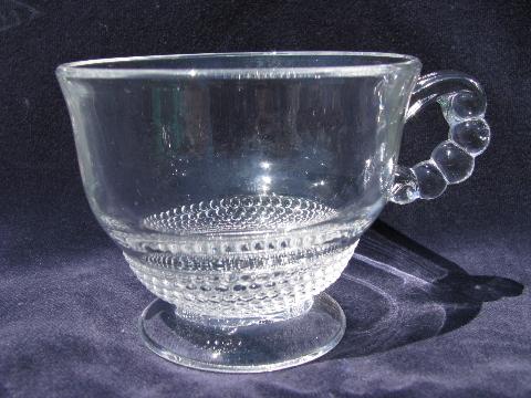 photo of Teardrop pattern vintage Duncan and Miller elegant glass footed cups #2