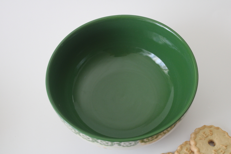 photo of Temp-Tations Old World hand painted shamrock pattern bowl, candy dish for St Patrick's Day  #3