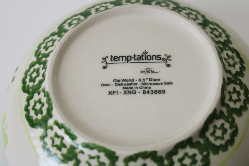 photo of Temp-Tations Old World hand painted shamrock pattern bowl, candy dish for St Patrick's Day  #5