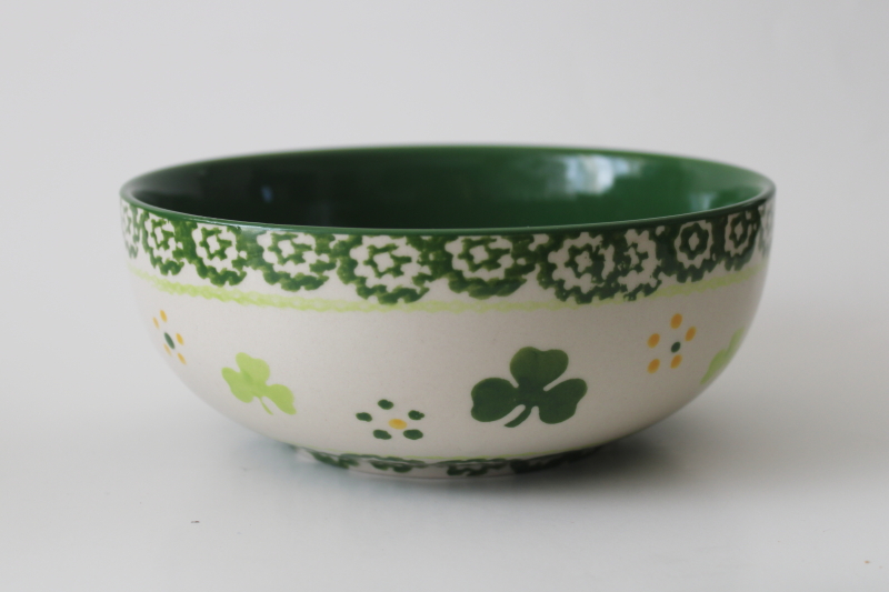 photo of Temp-Tations Old World hand painted shamrock pattern bowl, candy dish for St Patrick's Day  #6