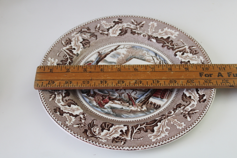 photo of Thanksgiving plate vintage Johnson Bros Historic America multi colored print transferware china  #7