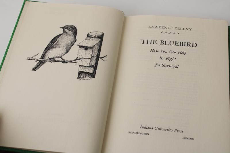 photo of The Bluebird, birdwatching birdhouses habitat book vintage 1976, green cover birder's book  #3