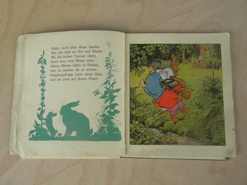 photo of The Bunny School, vintage german child's picture book w/color lithos #2
