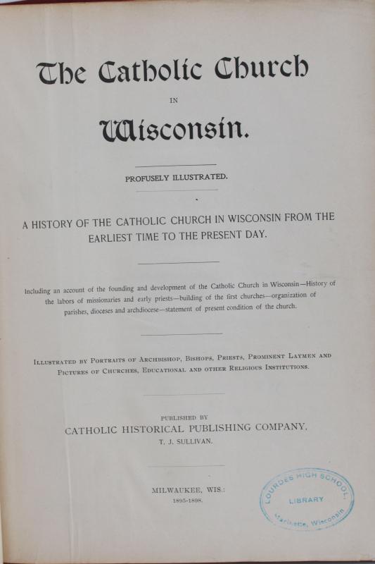 photo of The Catholic Church in Wisconsin 1896 state history small towns churches w/ photos #5