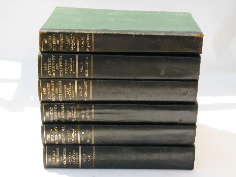 photo of The Century Dictionary 1914 edition, leather bindings, six illustrated volumes #1