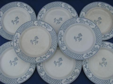 photo of The Exeter blue & white vintage English china plates, old Johnson Bros #1