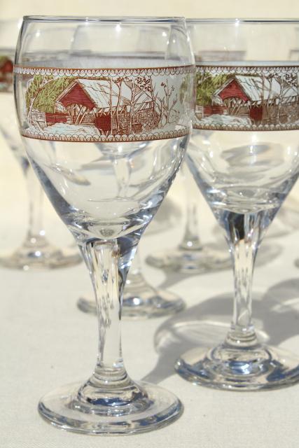 photo of The Friendly Village Johnson Bros go-along wine glasses, vintage glassware set #2