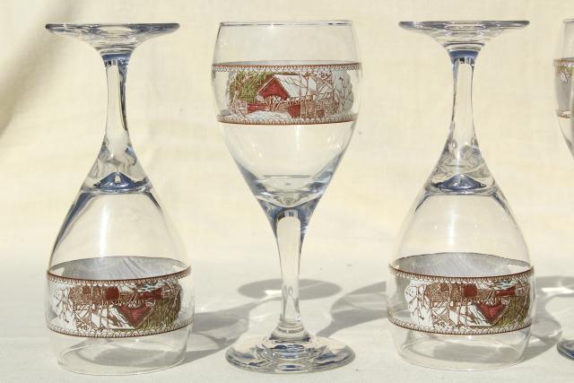 photo of The Friendly Village Johnson Bros go-along wine glasses, vintage glassware set #6