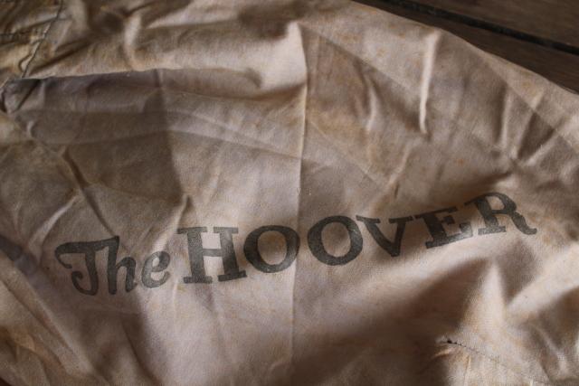 photo of The Hoover early antique vacuum cleaner bags, cotton w/ vintage logo lettering print #4