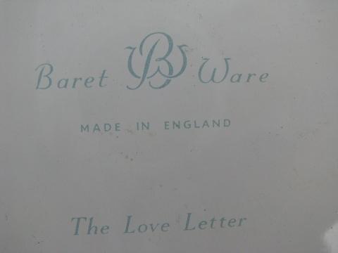 photo of The Love Letter, vintage art print toleware plate, made in England #4